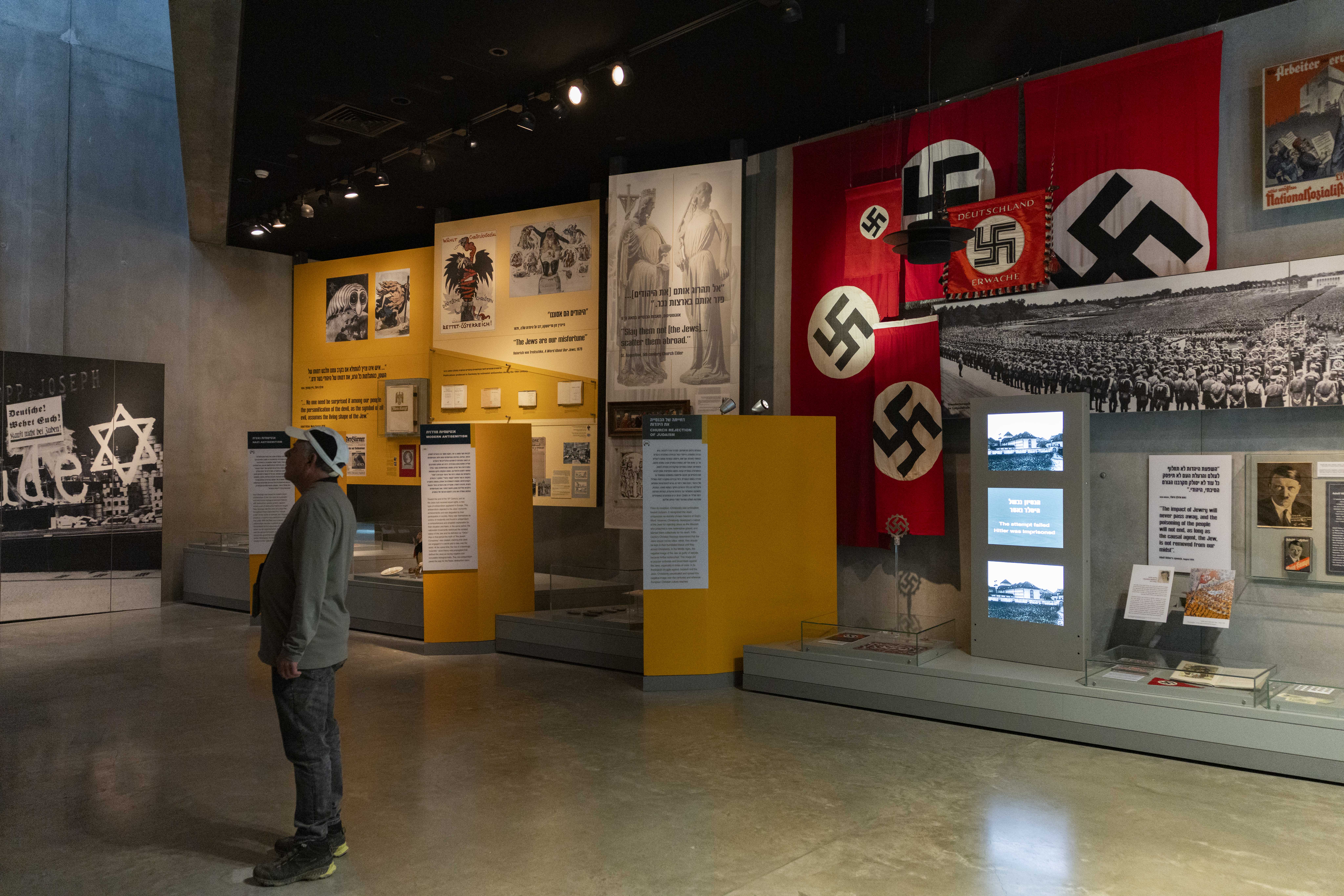 Visitors seen at the Yad Vashem Holocaust Memorial museum in Jerusalem on April 12, 2026, ahead of Israeli Holocaust Remembrance Day. (photo credit: YONATAN SINDEL/FLASH90)