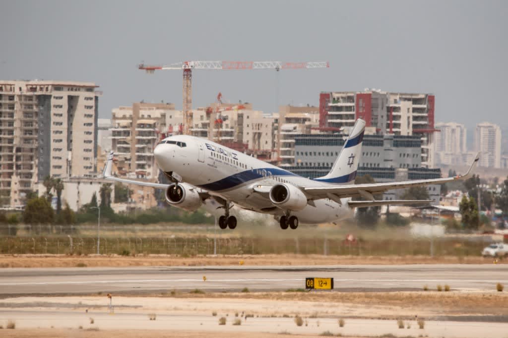 AN EL AL flight takes off, 14 July, 2025, (photo credit: KOBI RICHTER / TPS-IL)