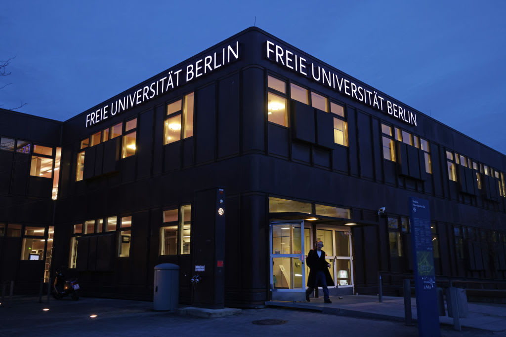 THE FREE University Berlin (Freie Universitaet Berlin) stands at twilight on February 07, 2024 in Berlin, Germany. (photo credit: SEAN GALLUP/GETTY IMAGES)
