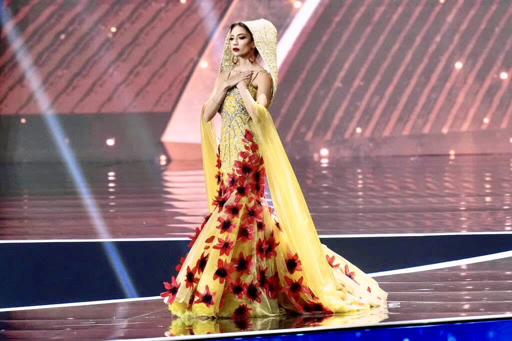 Melanie Shiraz competing in the 2025 Miss Universe beauty pageant (photo credit: Courtesy Melanie Shiraz)