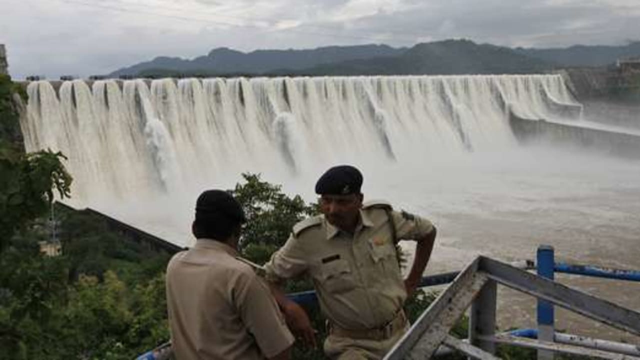overflowing dam in India  521