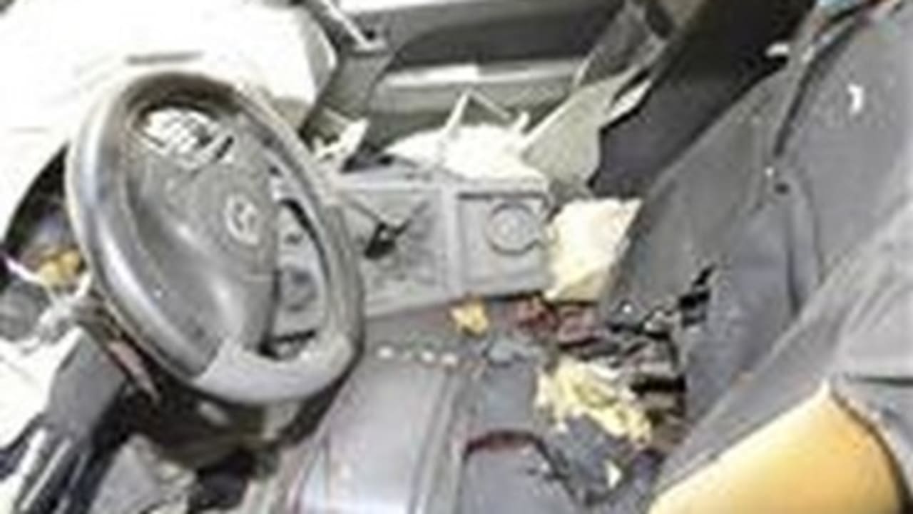 Blown up car