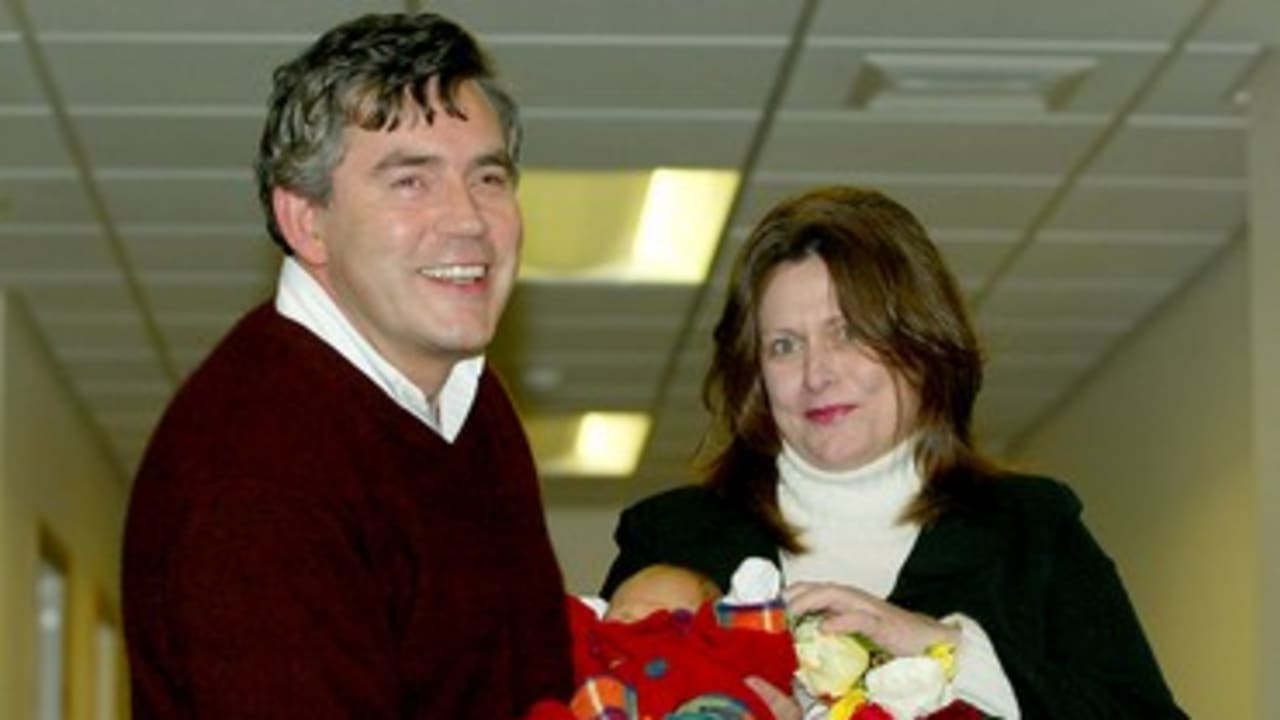 Gordon Brown with newborn son 370