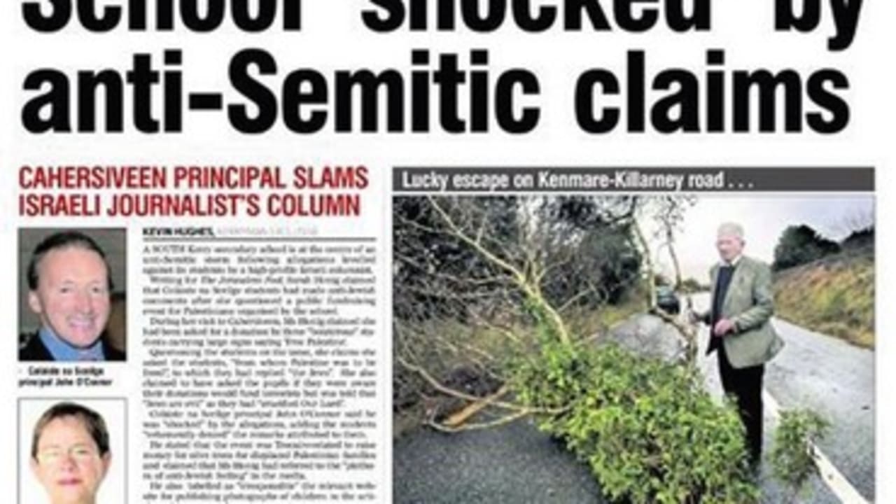 Sarah Honig in Irish paper 370