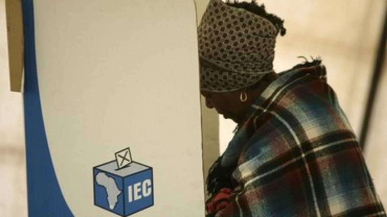 A voter in South African elections, 2009.