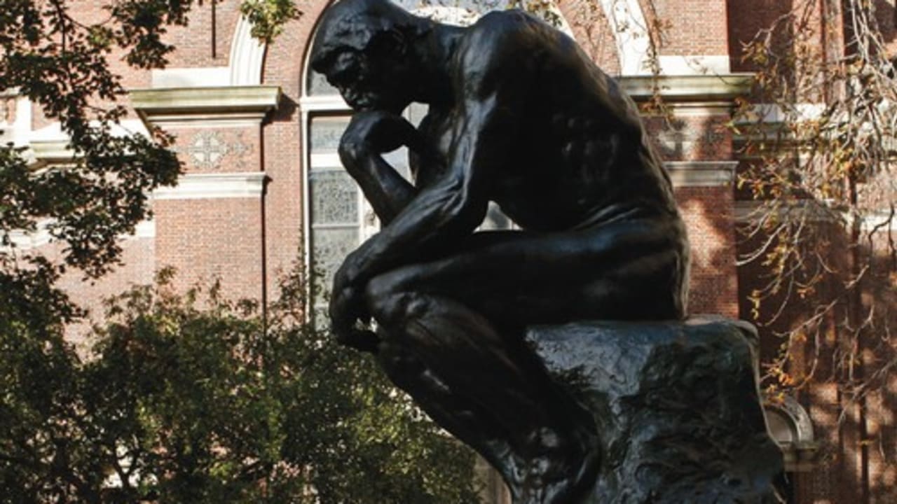 AUGUSTE RODIN’S statue of a philosopher.