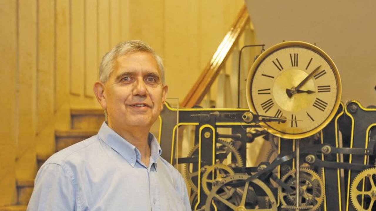 Nadim Sheiban with the clock collection.
