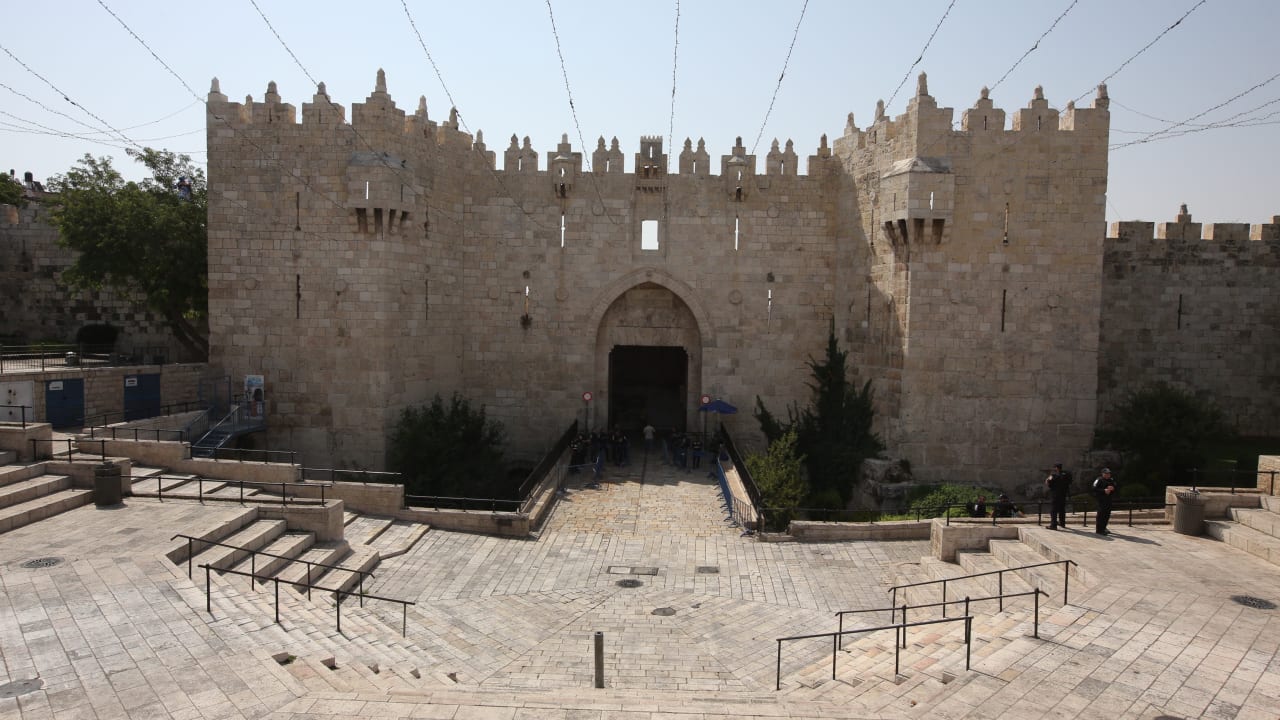 Damascus Gate Empty amid Temple Mount Tensions, July 21, 2017.
