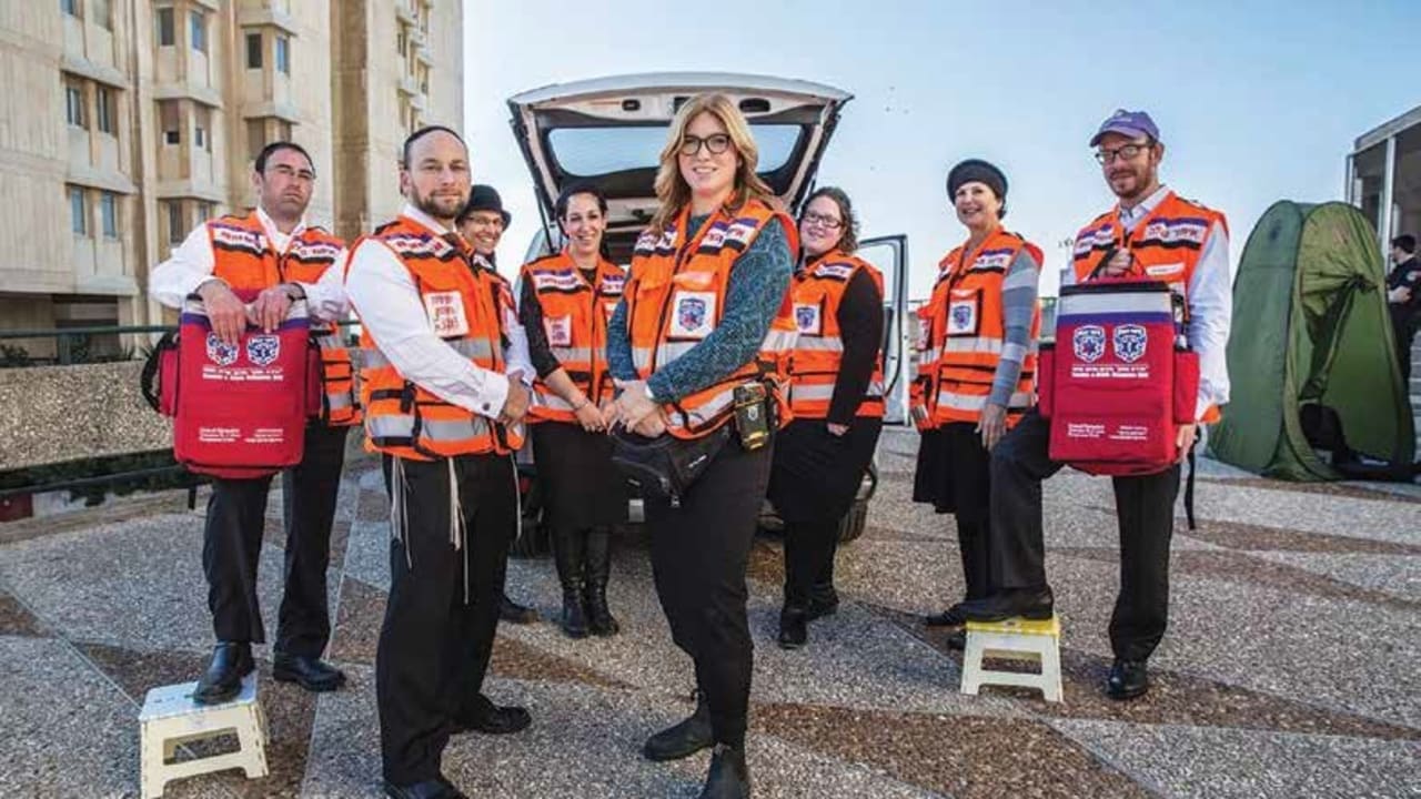 Members of United Hatzalah’s Psychotrauma and Crisis Response Unit gather in Jerusalem.