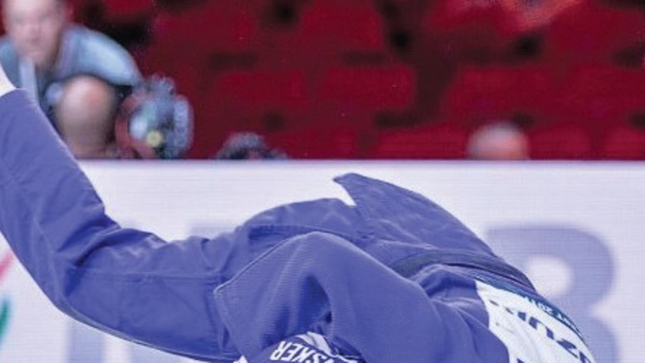 Israel’s Noa Minsker (in white) beat Portugal’s Joana Diogo on her way to a seventh place finish at the World Judo Championships in Budapest, Hungary.