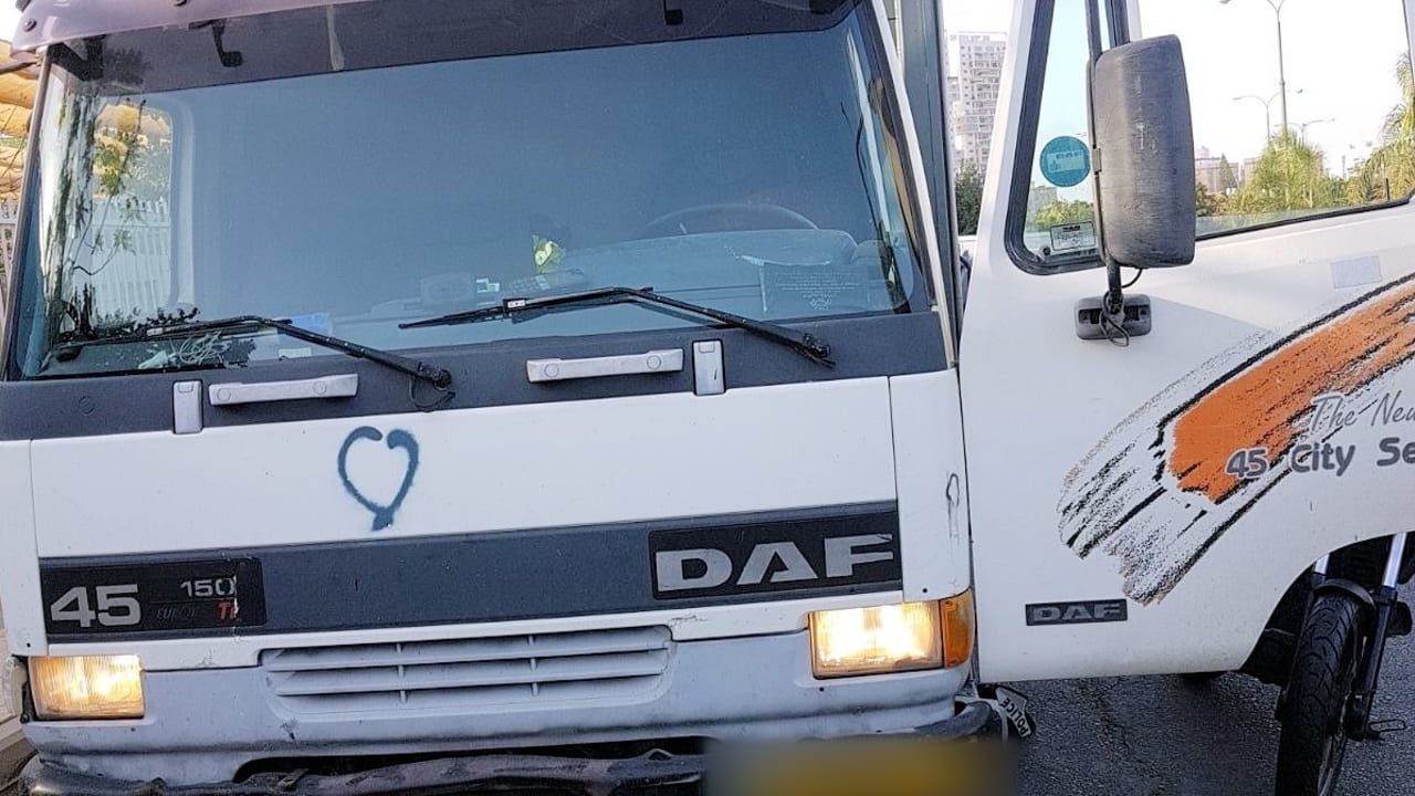 The truck in which the Ramallah man attempted to carry an attack 