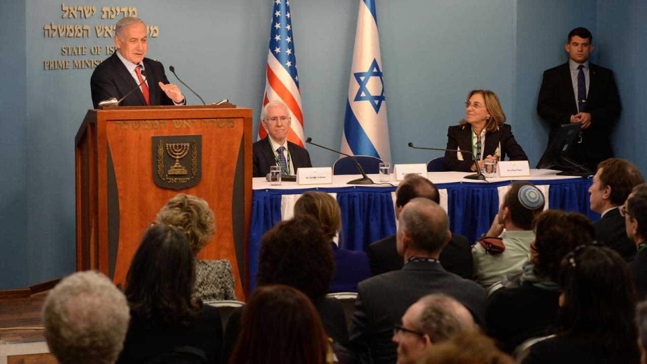 Prime Minister Benjamin Netanyahu meets with AIPAC members in Jerusalem