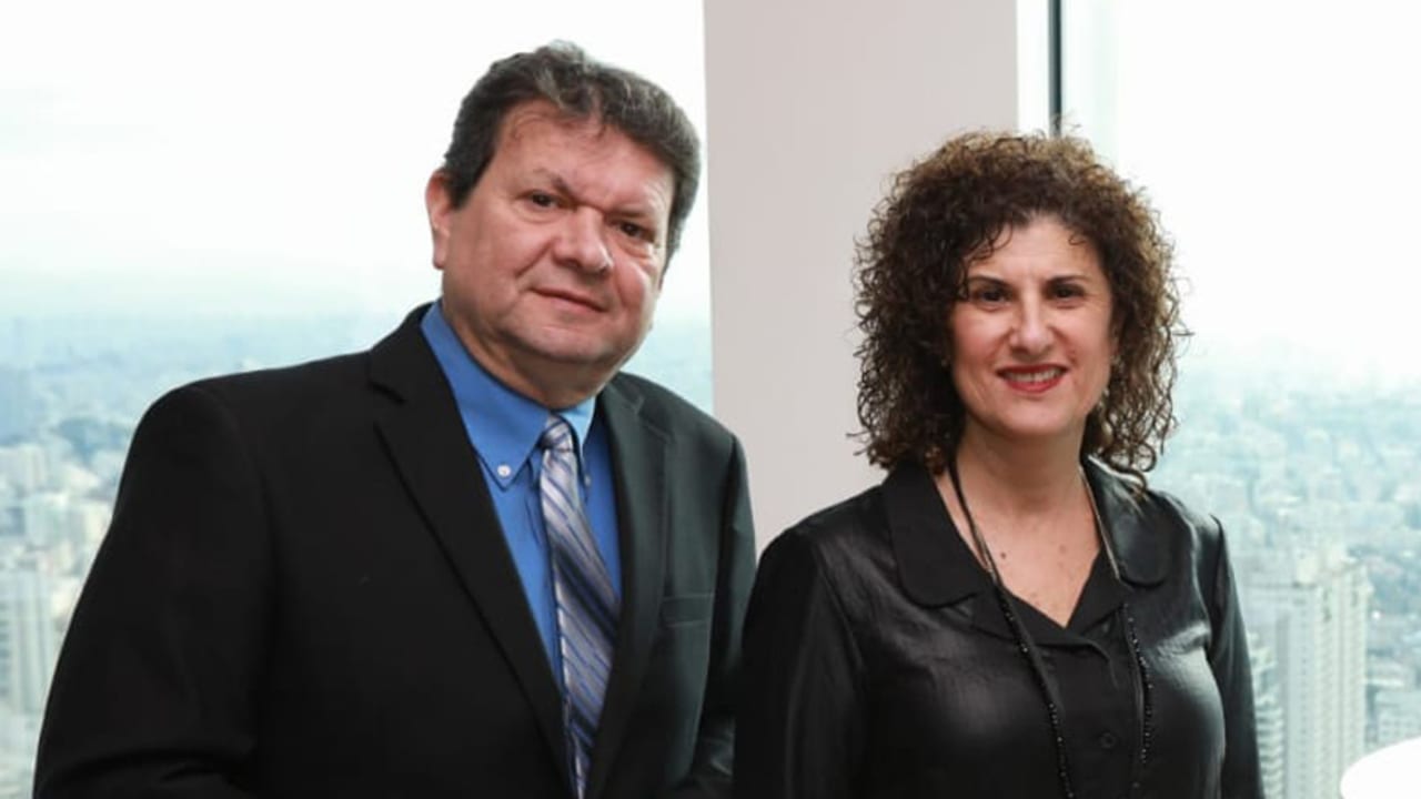 ADIV BARUCH (left), chairman of the Export Institute, with Daphna Sternfeld, deputy director-general of consumer goods. (