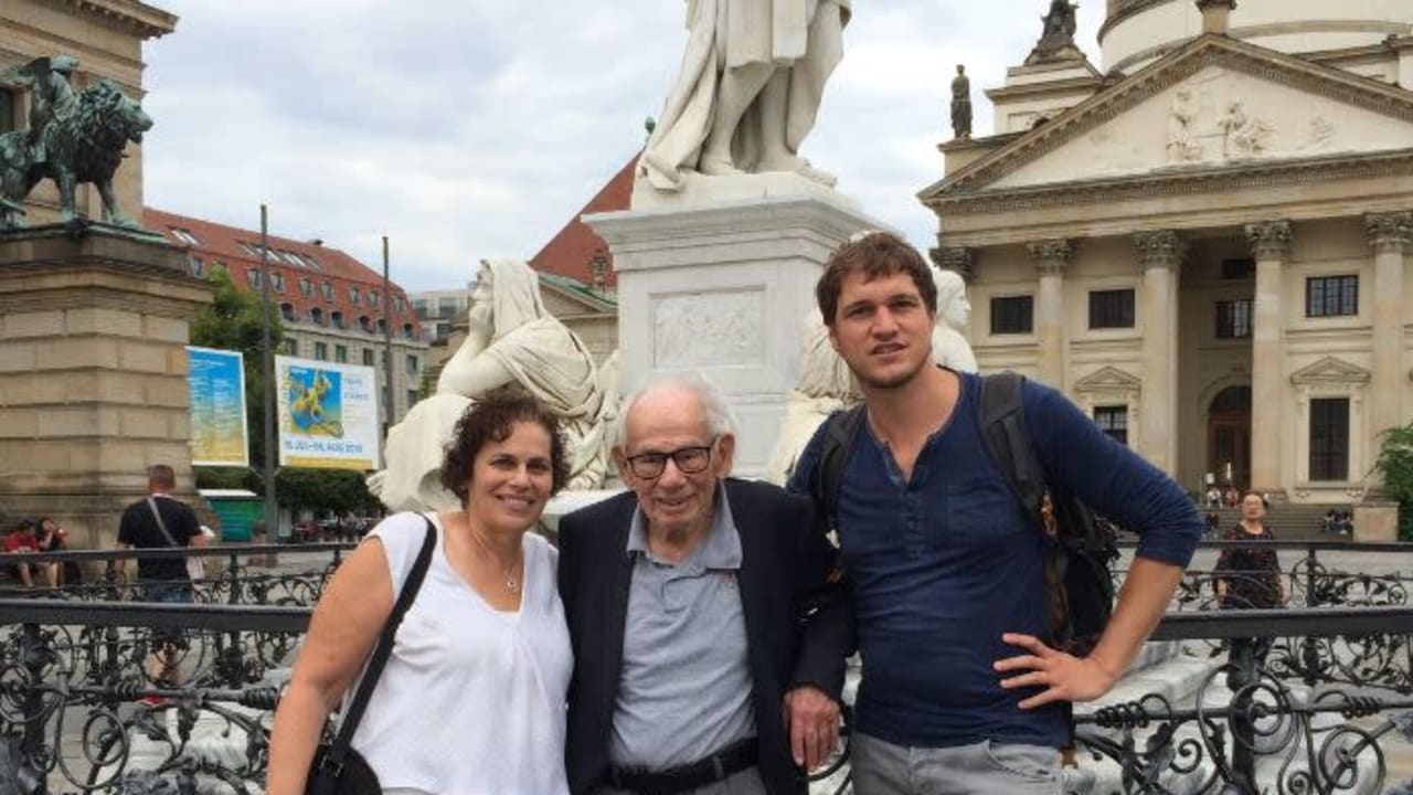 FROM LEFT to right: Alina Tugend,  Tom Tugend and Dr. Benjamin Kuntz pose at Berlin’s central Gendarmenmarkt