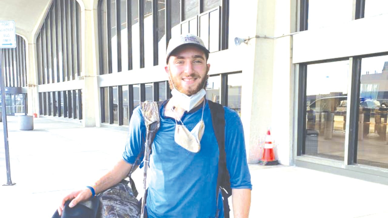 Yosef Boteach, arriving in Israel before heading to pre-military academy in the South. August 2020