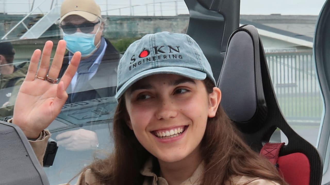  Belgian-British pilot Zara Rutherford, 19 poses for pictures before departing for a round-the-world trip in a light aircraft, aiming to become the youngest female pilot to circle the planet alone