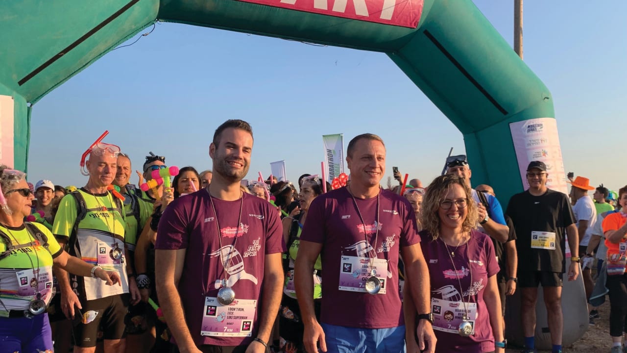 TOURISM MINISTER Yoel Razvozov, flanked by MK Yorai Lahav Hertzanu (left) and Gezer Regional Council head Rotem Yadlin.