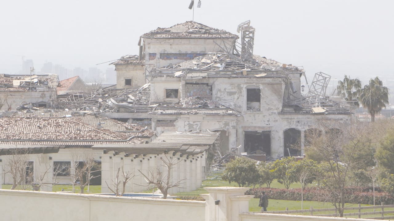  VIEW OF a damaged building in the aftermath of missile attacks in Erbil on Sunday, for which Iran’s Revolutionary Guards Corps claimed responsibility.