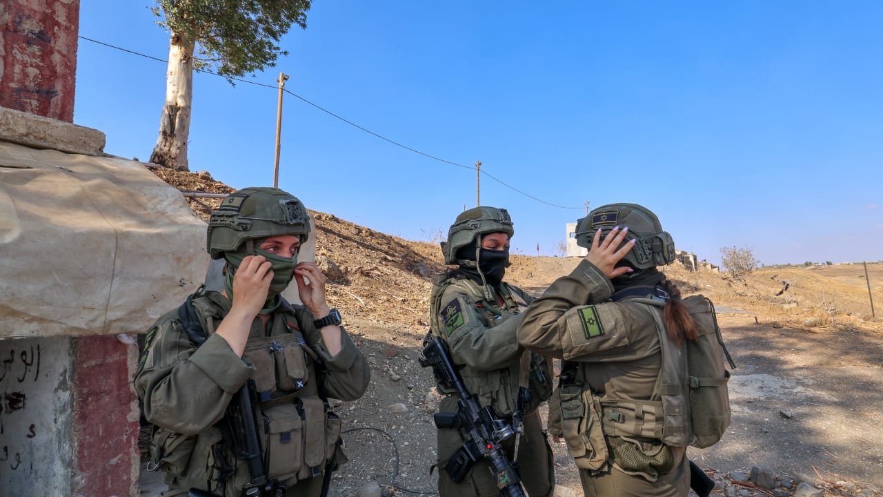 FEMALE IDF field intelligence collection soldiers S, D, and V in the Syrian buffer zone.