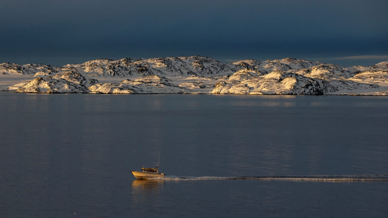 A ship sails on the day of the meeting between top US officials and the foreign ministers of Denmark and Greenland, in Nuuk, Greenland, January 14, 2026.
