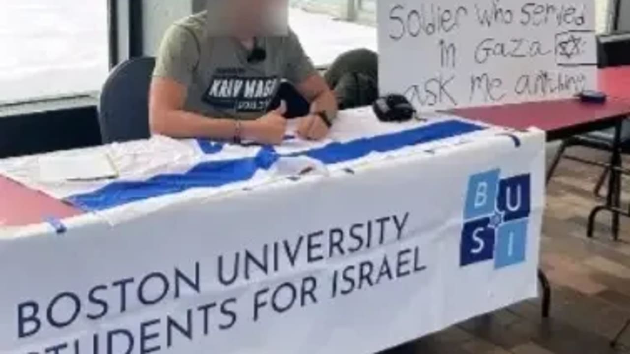 IDF combat engineer veteran holding a public event at Boston University. The Hind Rajab Foundation seek a criminal investigation, accusing him of war crimes in Gaza. Pictured in February 2026.
