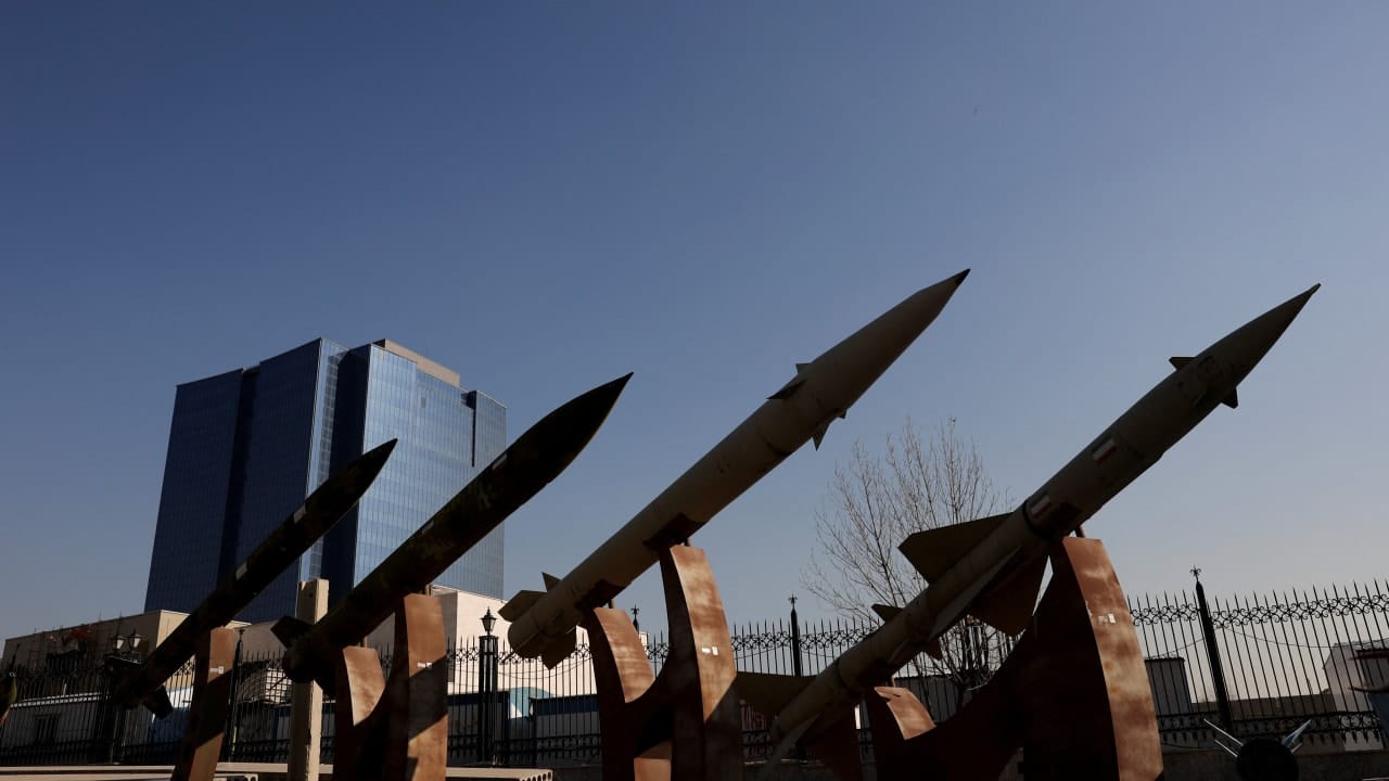 Iranian missiles are displayed in a park in Tehran, Iran, January 31, 2026