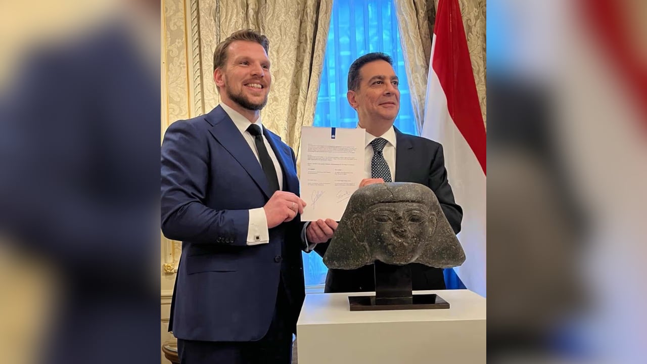 Netherlands returns 3,500-year-old sculpture stolen from Egypt during Arab Spring