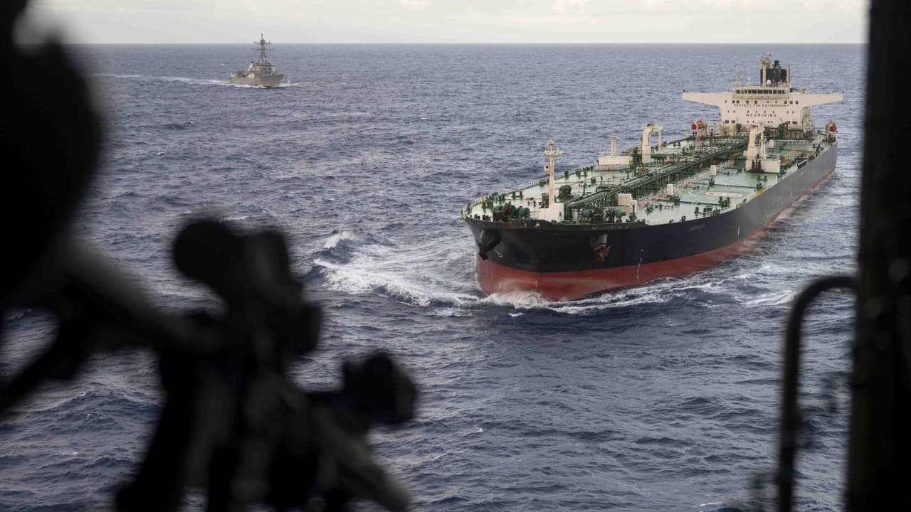  US military forces boarded the crude oil tanker Aquila II in the Indian Ocean after pursuing it from the Caribbean. The vessel was accused of breaching Washington's blockade on sanctioned vessels traveling to or from Venezuela. February 9, 2026.