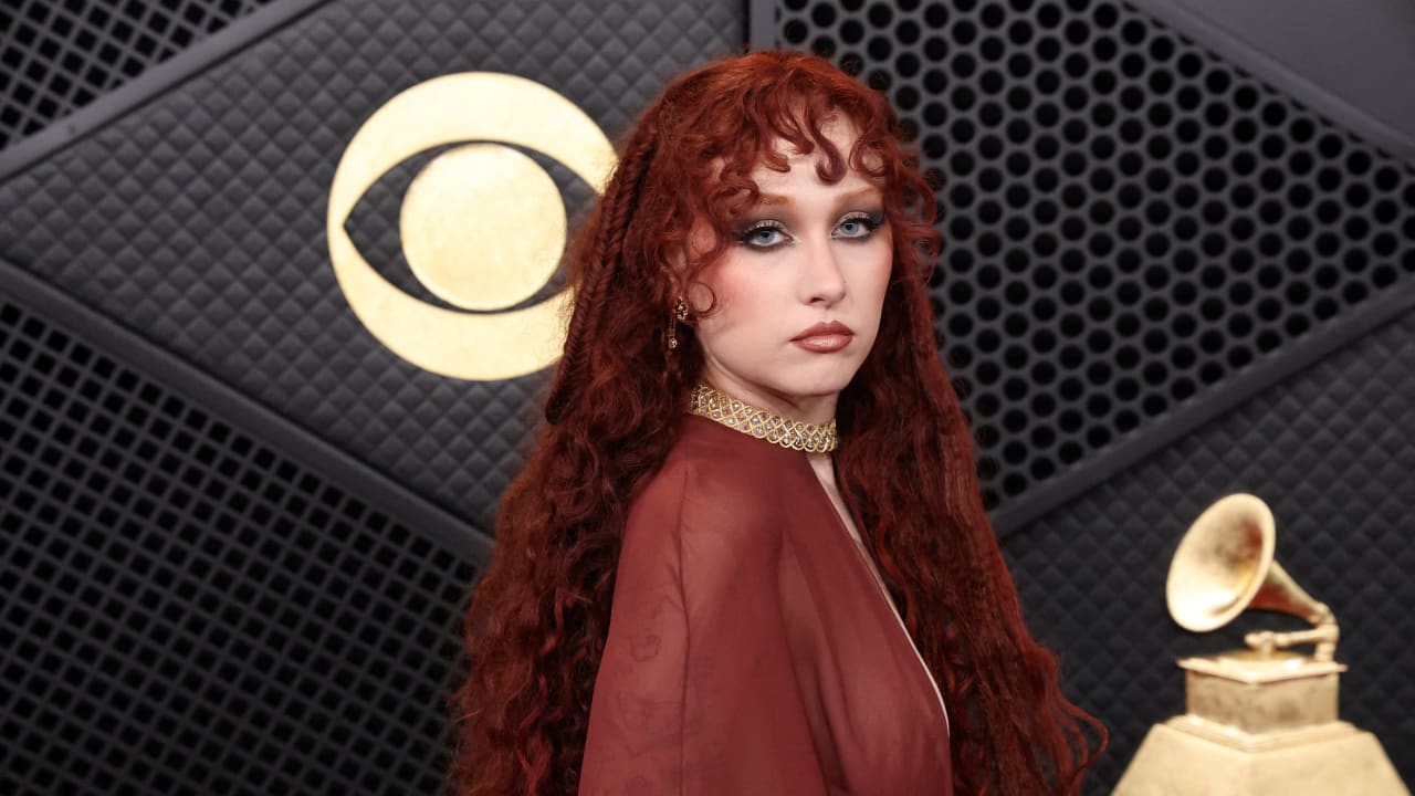Chappell Roan poses at the red carpet during the 68th Annual Grammy Awards in Los Angeles, California, February 1, 2026.