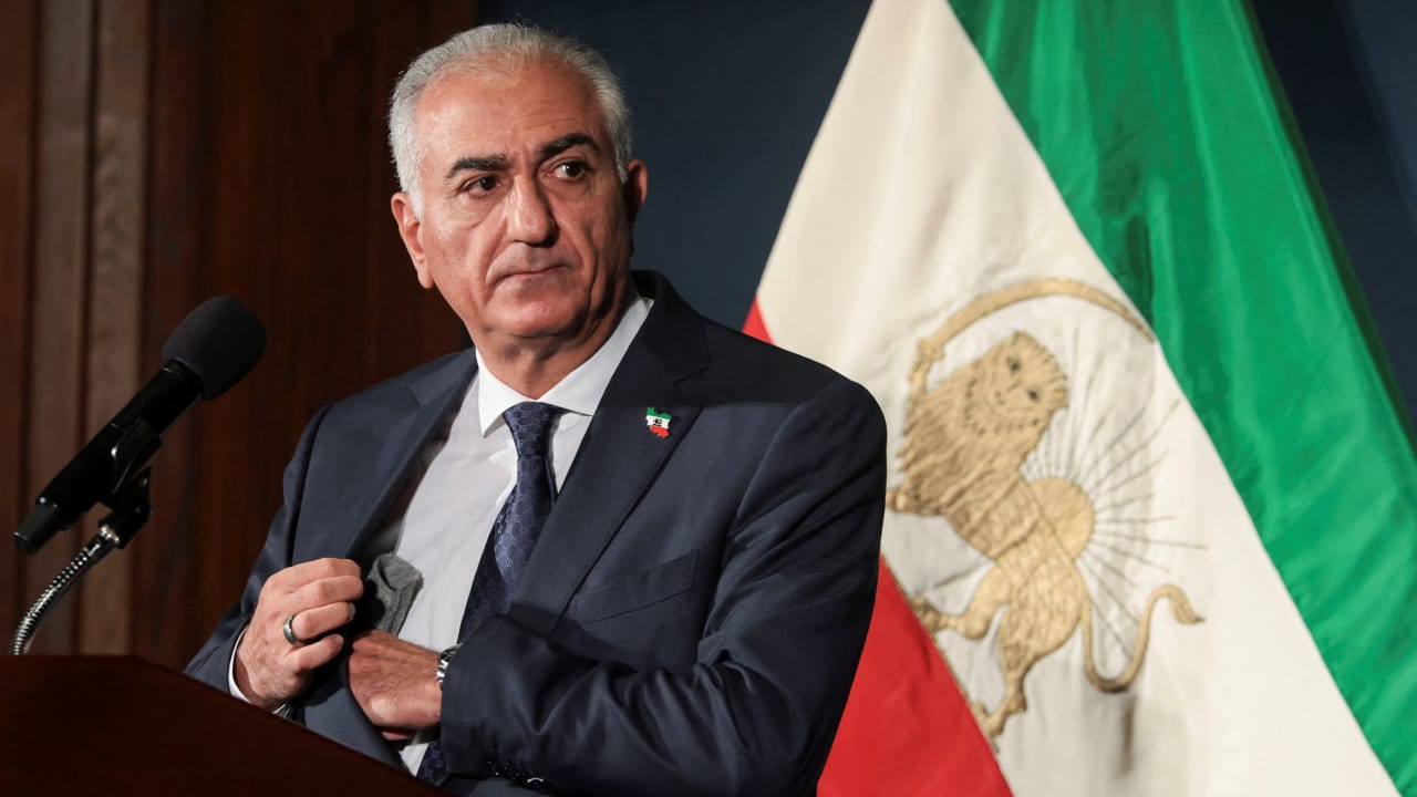 Iranian Crown Prince Reza Pahlavi following a speech in Washington, January 16, 2026; illustrative.