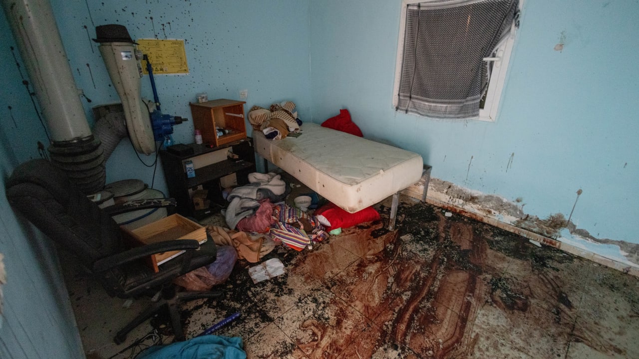 The destruction caused by Hamas terrorists in Kibbutz Nir Oz on October 7, 2023, near the Gaza border, in southern Israel, November 21, 2023