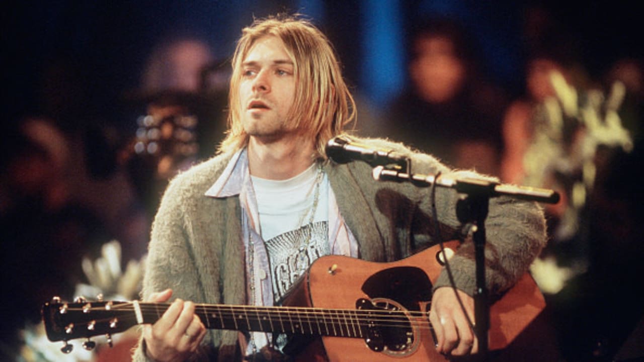 Kurt Cobain of Nirvana during the taping of MTV Unplugged at Sony Studios in New York City, 11/18/93. (Photo by )