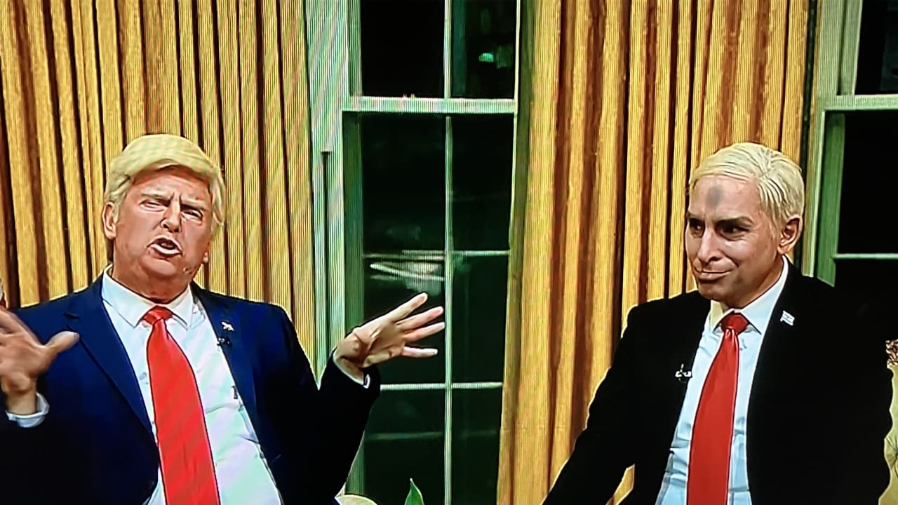Israeli television sketch comedy Eretz Nehederet portrays US President Donald Trump and Prime Minister Benjamin Netanyahu amidst tensions with Iran.  (photo credit: SCREENSHOT/CHANNEL 12)
