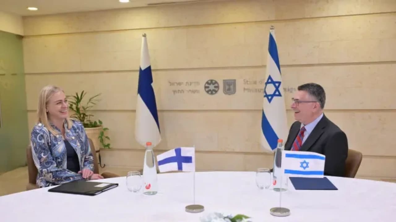 Finnish FM visits Jerusalem for first time since 2016, discusses regional issues with FM Sa'ar