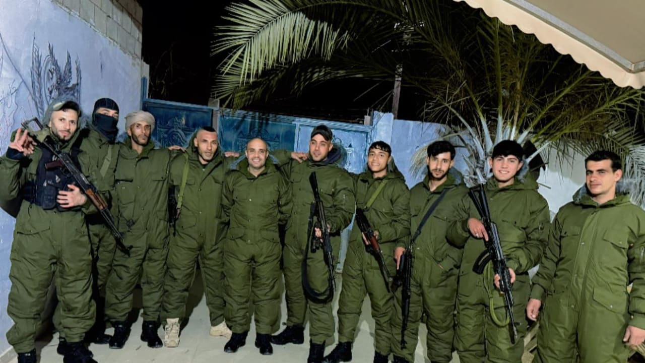 Ghassan Duhine and members of the Abu Shabab anti-Hamas Gaza militia.