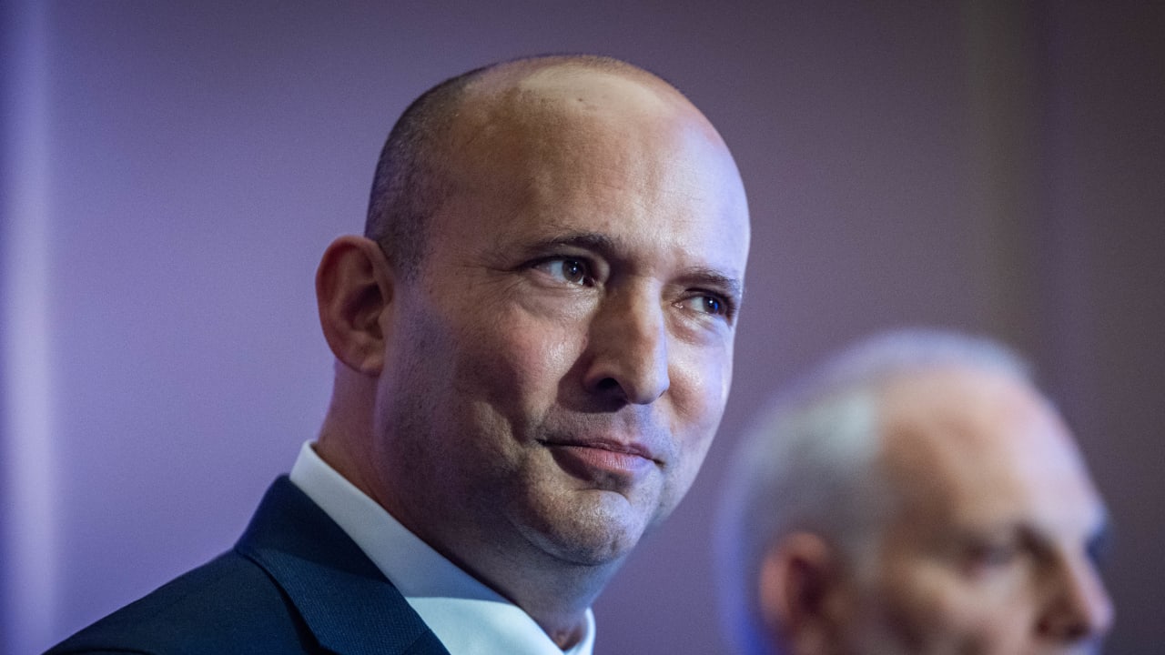 Former prime minister Naftali Bennett attends a Conference of Presidents of Major American Jewish Organizations in Jerusalem, February 17, 2026