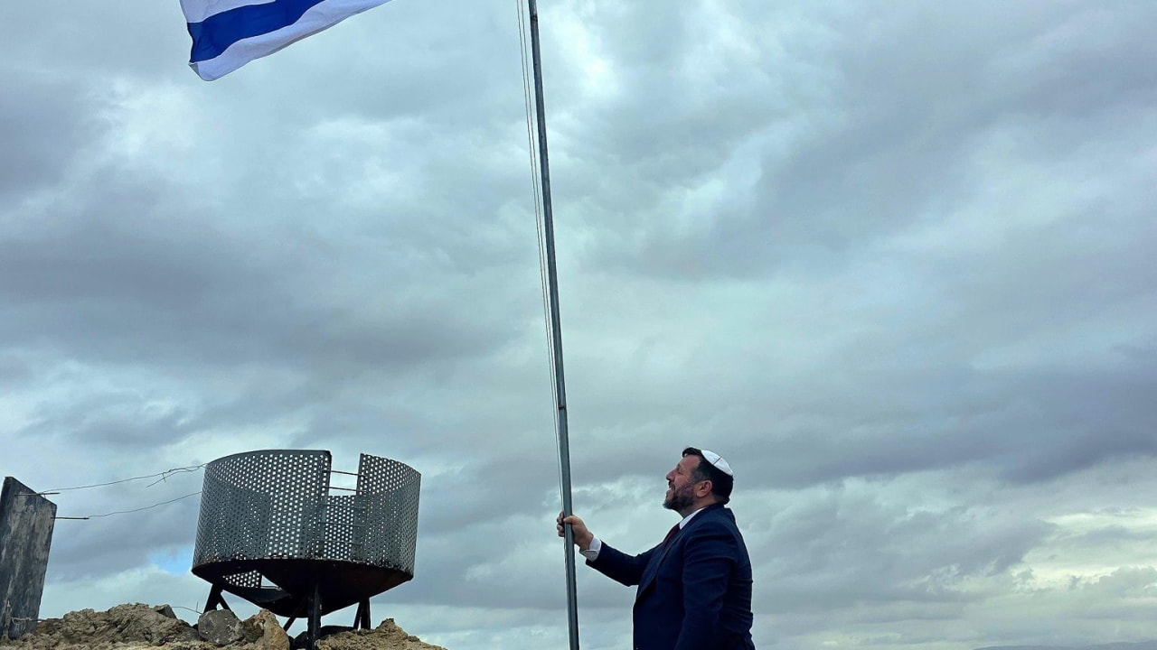 Israeli flag raised on historic Jordan Valley peak in the biblical heartland