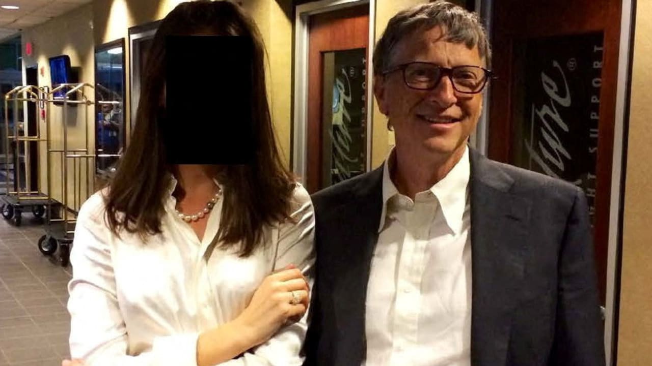 Bill Gates appears with a woman, whose identity has been obscured, in this image from the Epstein estate released by House Oversight Committee Democrats in Washington, D.C., U.S., on December 18, 2025.