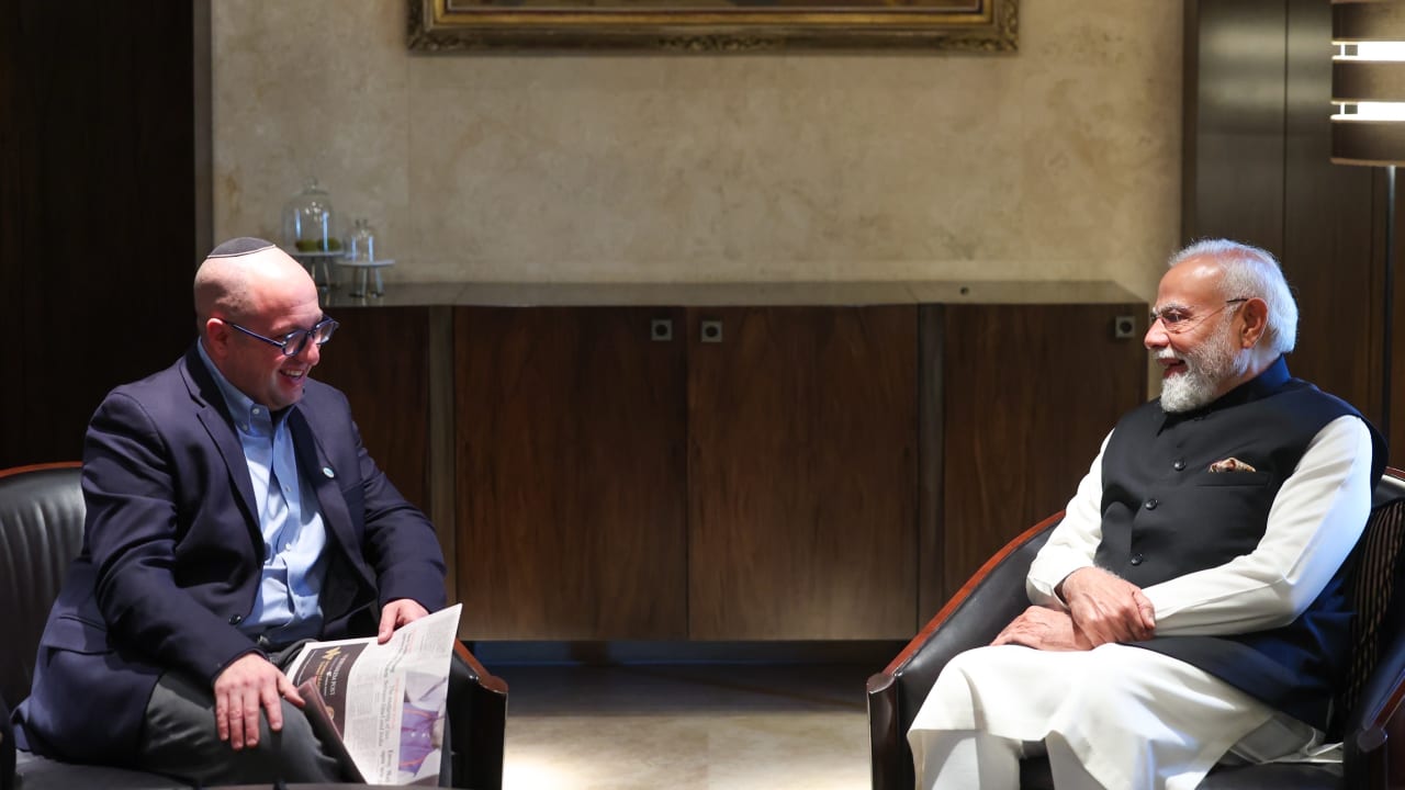 Jerusalem Post Editor-in-Chief Zvika Klein sits down for an interview with Indian Prime Minister Narendra Modi on February 26, 2026. 