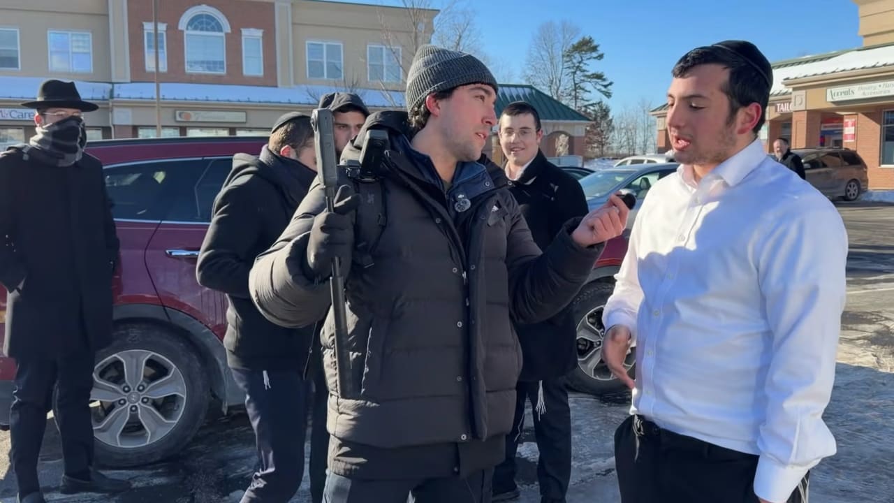 Tyler Oliveira interviews residents of Lakewood, New Jersey, in his YouTube video titled "I Exposed New Jersey's Jewish Invasion..."