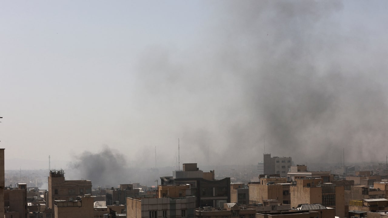 Smoke rises following an explosion, after Israel and the US launched strikes on Iran, in Tehran, Iran, February 28, 2026.