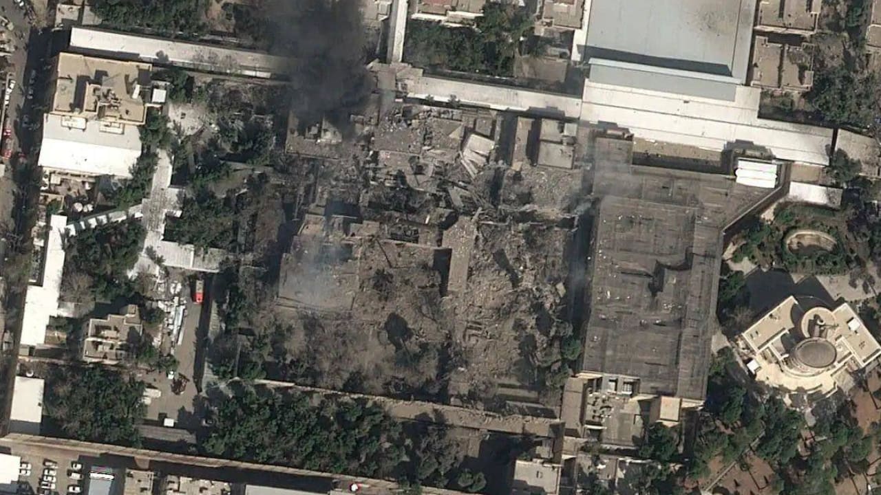 Satellite imagery from an alleged Israeli strike on the bunker where Iranian Supreme Leader Ali Khamenei is being guarded.