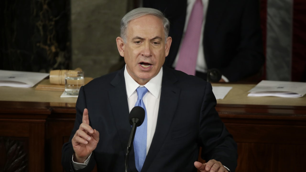 Israeli Prime Minister Benjamin Netanyahu addresses a joint meeting of Congress in the House Chamber on Capitol Hill in Washington, March 3, 2015.