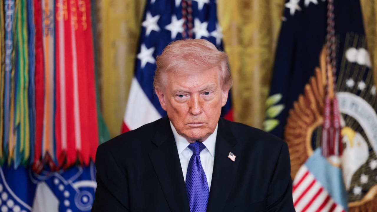 US President Donald Trump attends a Medal of Honor ceremony at the White House in Washington, DC, US, March 2, 2026.