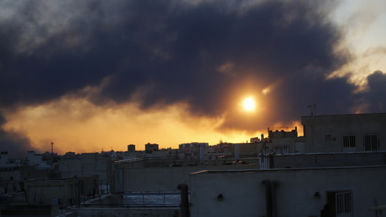 Thick smoke rises over western areas of Tehran following continued US and Israeli strikes on the Iranian capital in Tehran, Iran, on March 03, 2026.