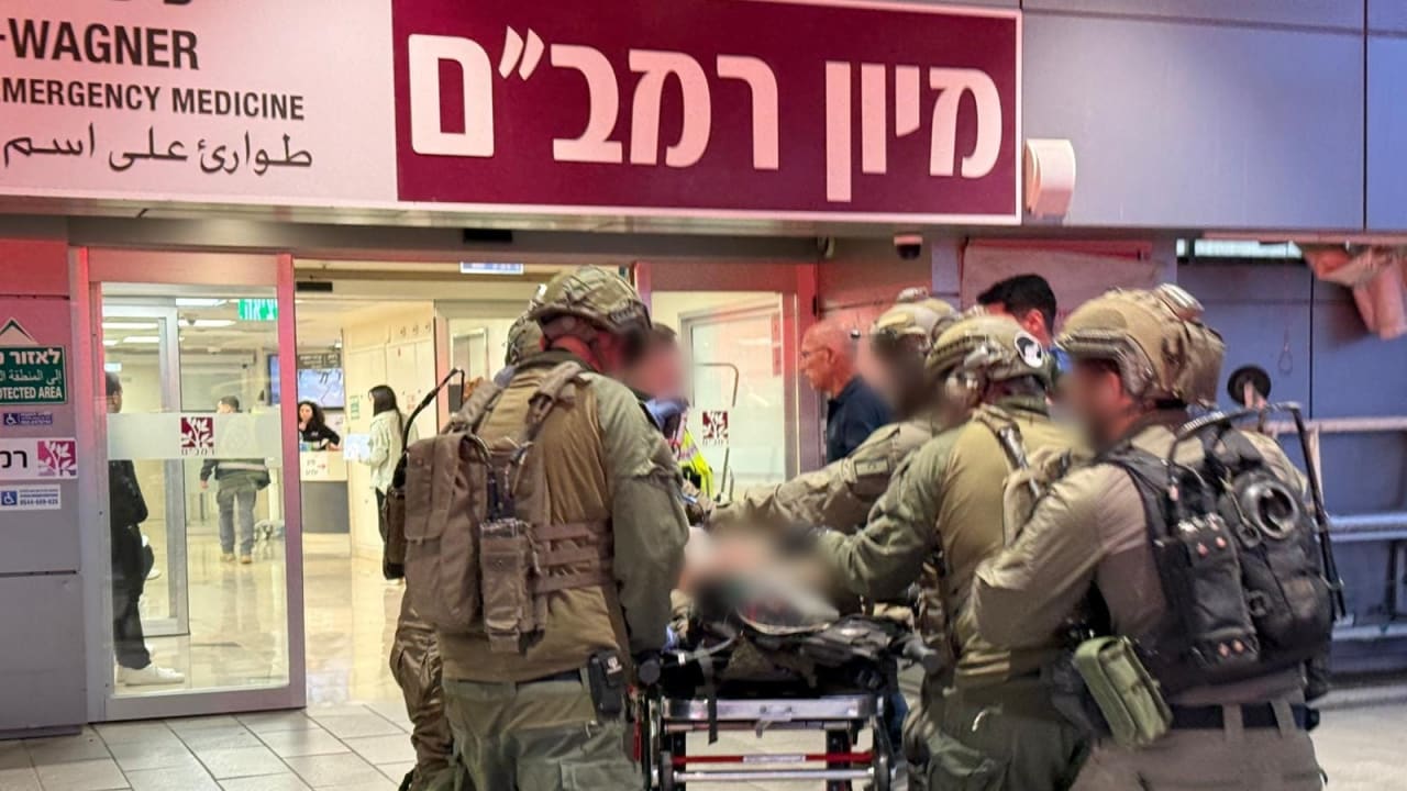 IDF soldiers injured in southern Lebanon evacuated to Rambam Health Care Campus, Haifa, March 5, 2026.