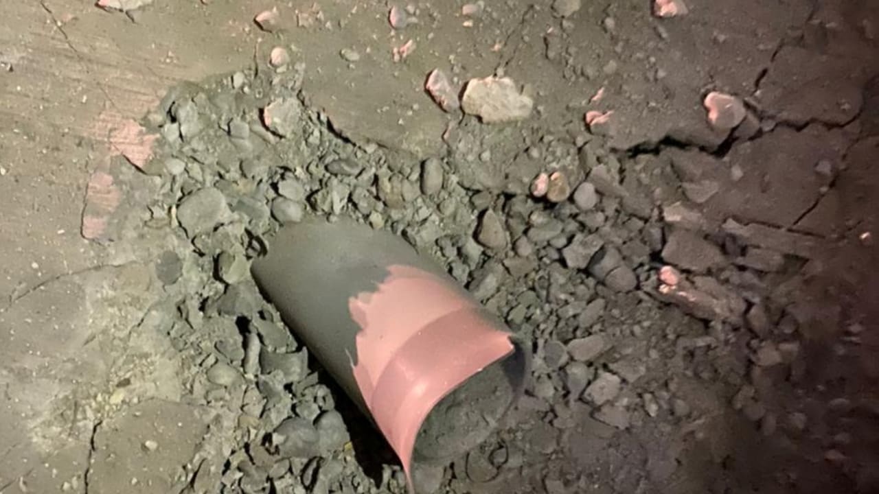 Remains of Katyusha rocket is pictured following two Katyusha rockets which hit Baghdad's fortified Green Zone, in Baghdad, Iraq December 19, 2021. 
