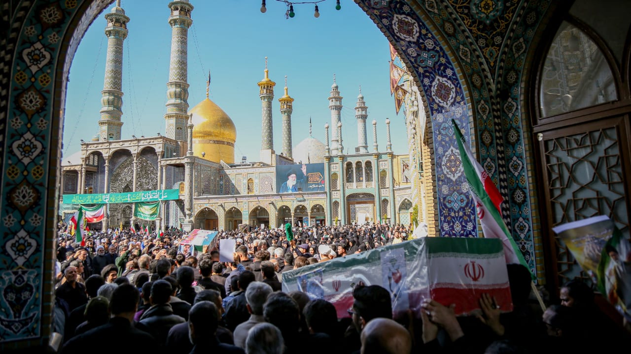 Iranian mourners attend the funeral of those killed in the war with Israel and the United States, in Qom, Iran, March 5, 2026