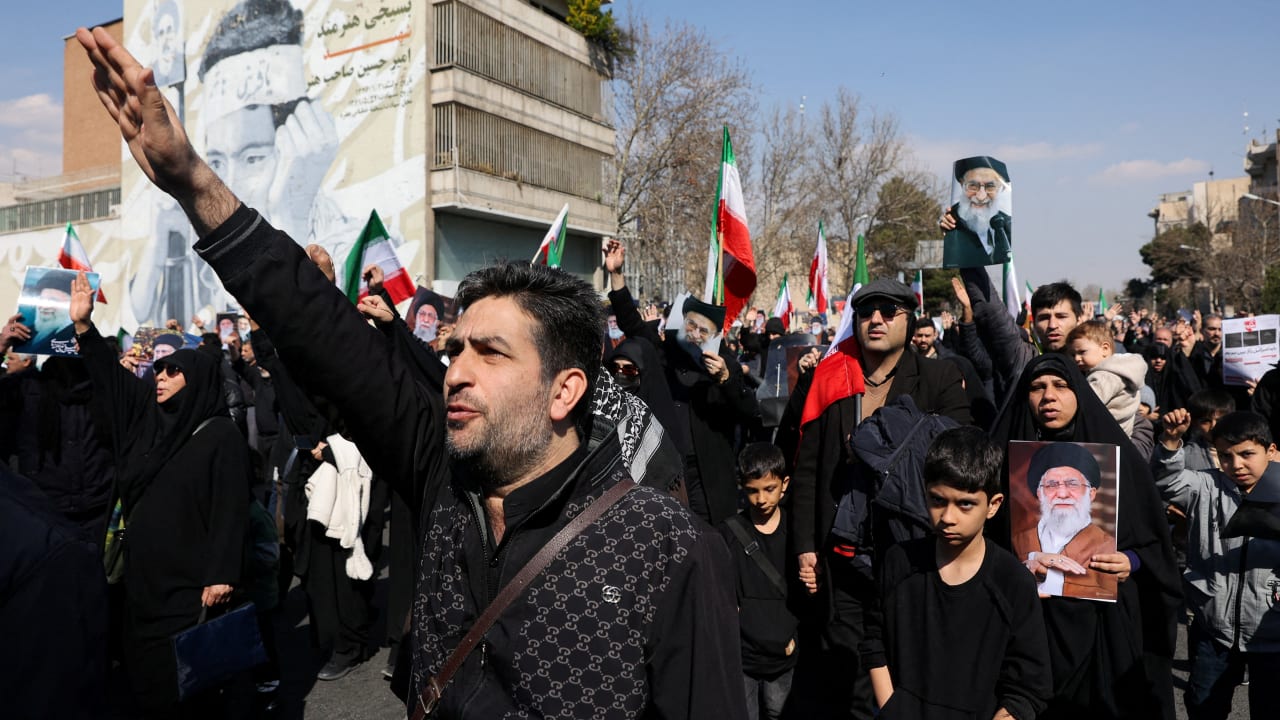 Iranians rally as Muslims attend Friday prayer, in Tehran, Iran, March 6, 2026