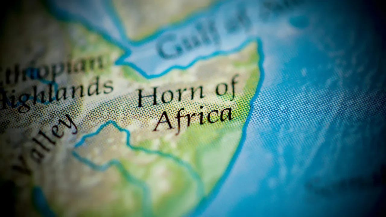 El Cuerno de África en un mapa (imagen ilustrativa)